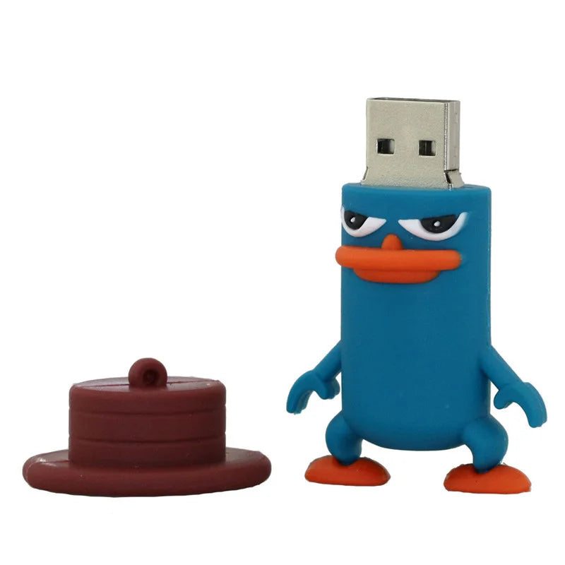 USB Flash Drive Pendrive Funny Lovely Perry the Platypus Shape Flash Memory 2.0 Pen Memory U Disk 4G 8G 16G 32GB 256GB USB Drive