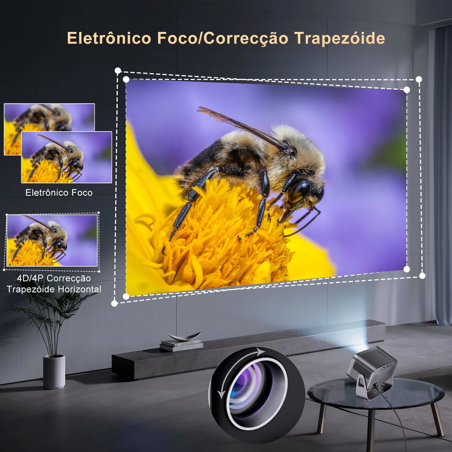 P28B Support 4K Projector AVI Android 11 Wifi6 BT5.2 Smart TV 720P Cinema Outdoor Movie Electronic Focus Excellent Sound