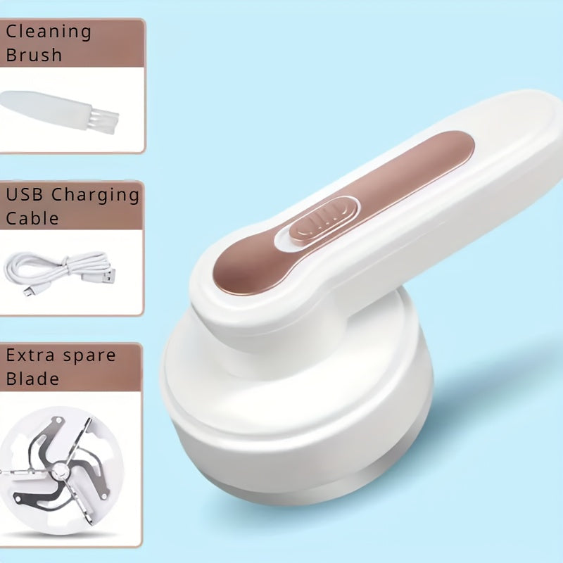 USB Rechargeable Lint Remover with Cleaning Brush – Portable Fabric Shaver for Sweaters, Blankets, Carpets, and Indoor Decor, Efficient Fuzz Removal Tool, Lithium Battery, Clothes Cleane