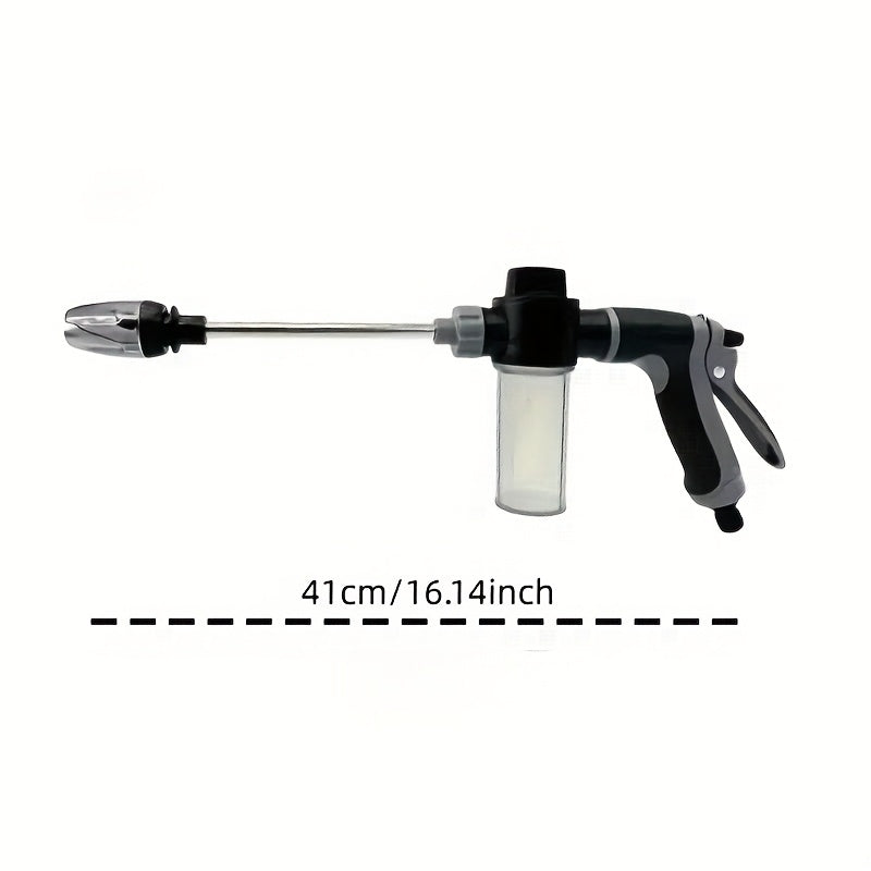 High-Pressure Car Wash Foam Gun with Long Handle - Adjustable Spray Nozzle for Cleaning, Watering, and Tire Inflation - Includes Foam Cannon and Pressure Spray Bottle