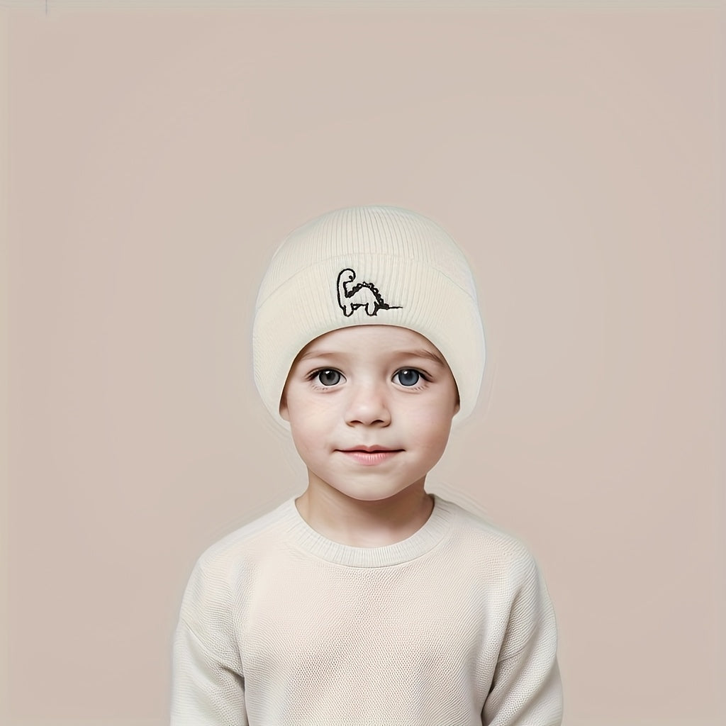 3pcs Mini Dinosaur Embroidered Beanie Knit Hat for, Unisex Outdoor Warm Cap for Travel and Photography, Suitable for All Seasons