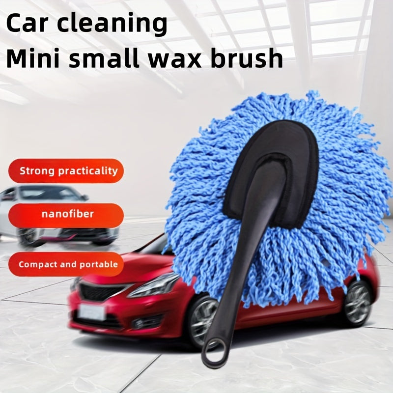 Complete Car Detailing Kit: Chenille Wash Mitt, Wheel Brush, Dusting Brush, Vent Cleaning Tool, Long & Short Brushes, Wax Applicator Sponge, and Duster - Non-Electric Auto Maintenance Set
