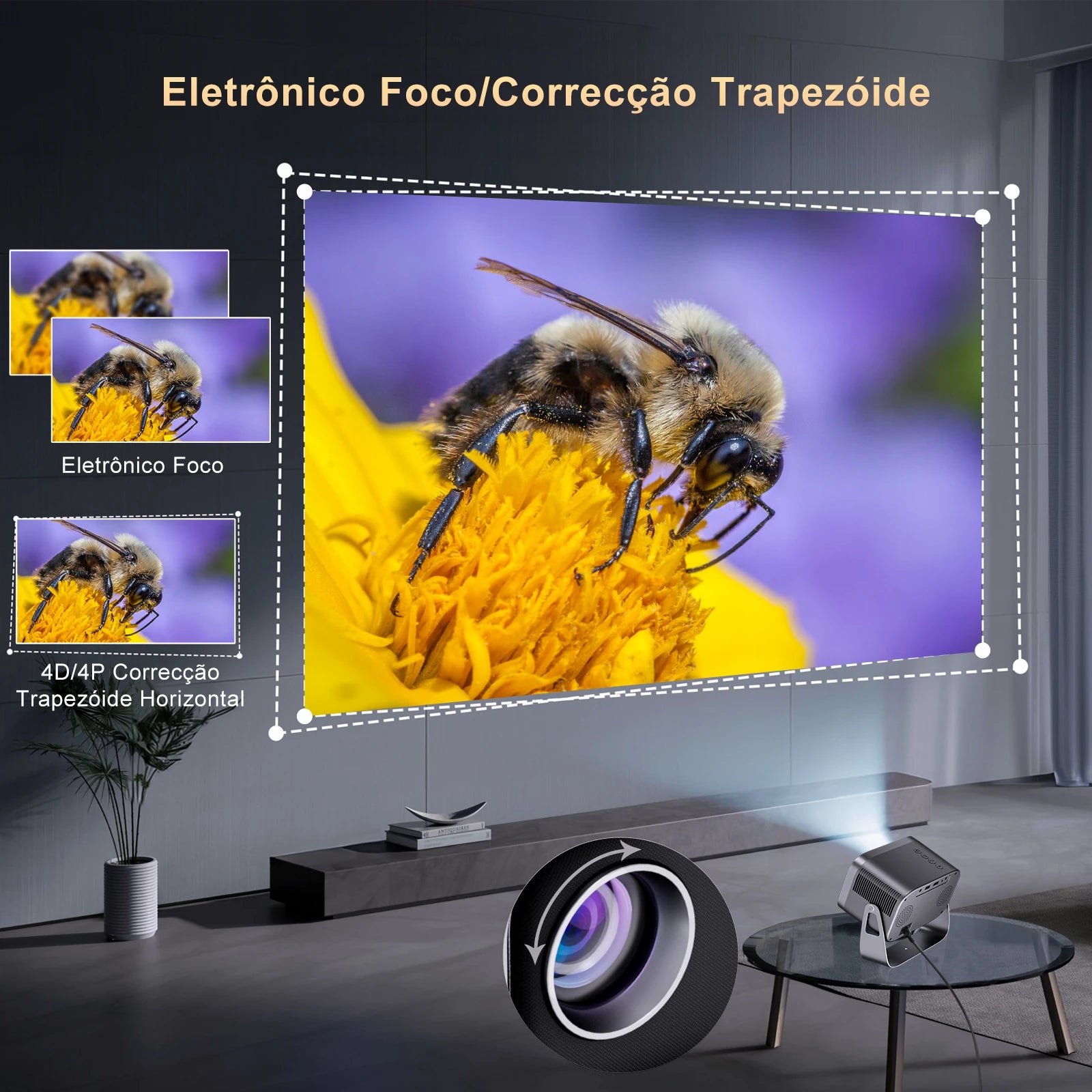 P28B Support 4K Projector AVI Android 11 Wifi6 BT5.2 Smart TV 720P Cinema Outdoor Movie Electronic Focus Excellent Sound