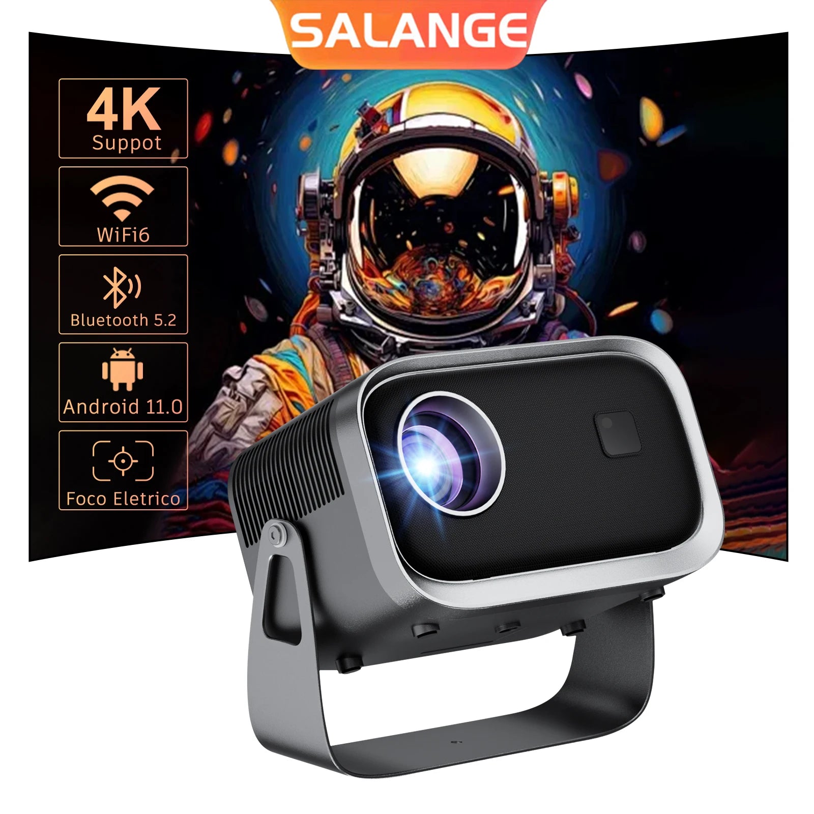 P28B Support 4K Projector AVI Android 11 Wifi6 BT5.2 Smart TV 720P Cinema Outdoor Movie Electronic Focus Excellent Sound