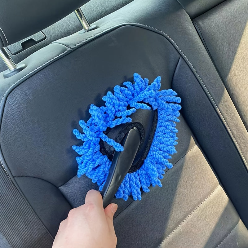 Complete Car Detailing Kit: Chenille Wash Mitt, Wheel Brush, Dusting Brush, Vent Cleaning Tool, Long & Short Brushes, Wax Applicator Sponge, and Duster - Non-Electric Auto Maintenance Set