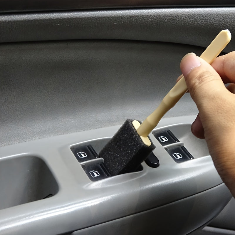 Complete Car Detailing Kit: Chenille Wash Mitt, Wheel Brush, Dusting Brush, Vent Cleaning Tool, Long & Short Brushes, Wax Applicator Sponge, and Duster - Non-Electric Auto Maintenance Set